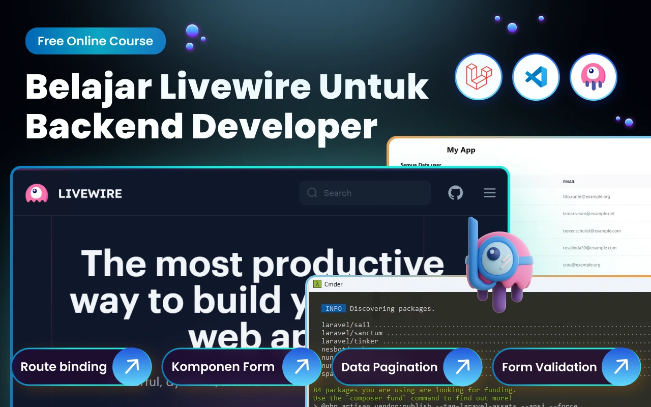 Kelas Belajar Livewire Untuk Back End Developer di BuildWithAngga